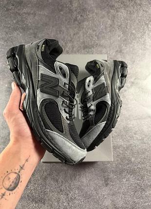Чоловічі кросівки new balance 2002r gore-tex grey black темніша замша | 40–45
