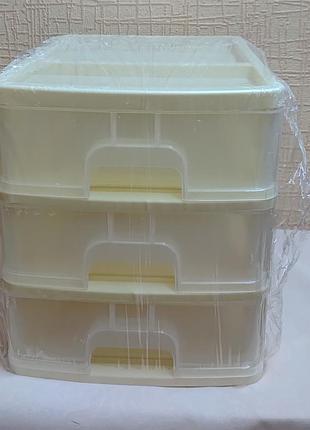 Комод настольный r-plast "a4",мини,на 3 ящика, для украшений, различных мелочей.