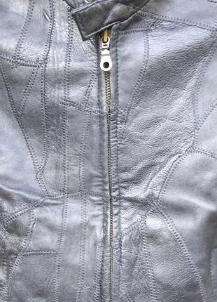 The leather company (new york) винтажная байкерская кожаная куртка ,рукав 3/4,xs.печворк