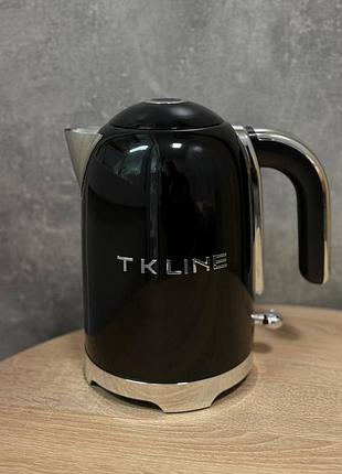 Электрочаный t.k.line tk00280-b из нержавеющей стали 1.7 л 3000 вт черный