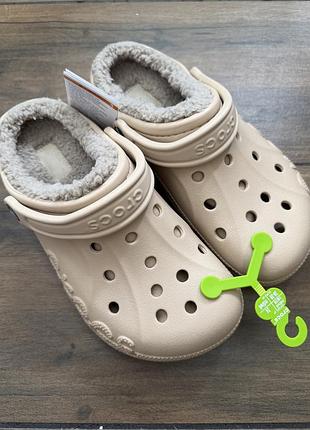 Утеплені жіночі капці crocs baya lined clog w8 w9 100% оригінал