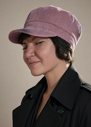 Франция, бренд accessoires, стильный женский клетс (кепи или baker boy hat) в нежном, пристально-розовом цвете.