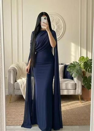 Shein розкішна вечірня максі сукня з шифоновими рукавами святкове плаття