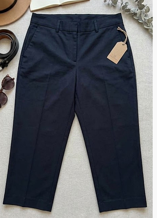 Темно-синие укороченные женские брюки m&amp;s