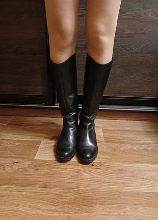 Кожаные итальянские сапожки трубы 38р 5