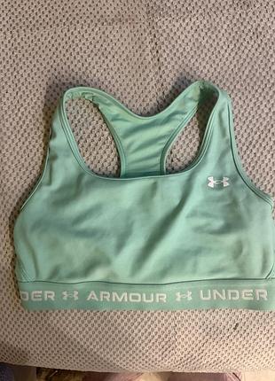 Жіночий спортивний топ бра under armour ua crossback mid bra м'ятний