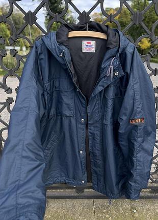 Куртка чоловіча levi’s демісезонна темно-синя ріпстоп