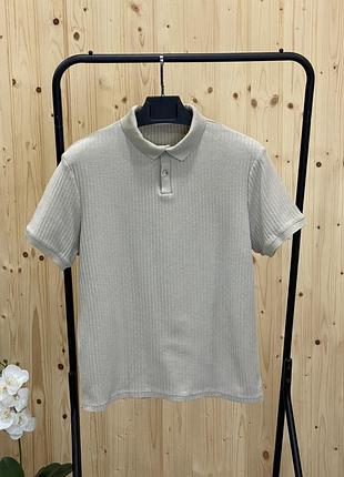 🖤мужская футболка поло в рубчик zara (мартеновский трикотаж)/трендовая тенниска zara man 🖤
