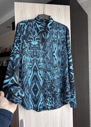 Шовкова блуза guess by marciano, сорочка 100% натуральний шовк