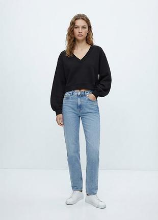 Вкорочений світшот чорний h&m розмір l