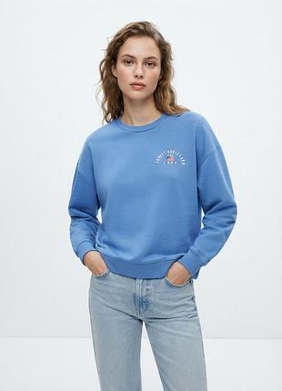 Свитшот с принтом синий бульвар зайта h&m размер l