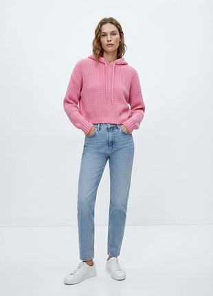 Рожеве в'язане худі вкорочене boohoo розмір l