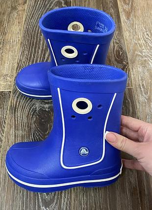 Черевики для дітей crocs сині з білими вставками, розмір 18,5