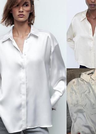 Блуза жіноча zara шовкова біла
