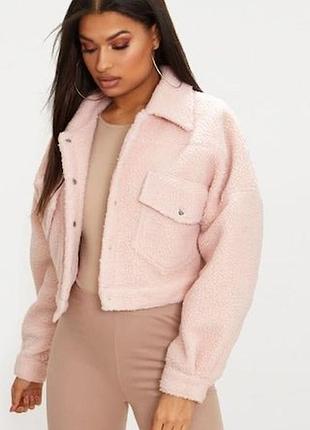 Жіноча куртка prettylittlething тедді рожева розмір m
