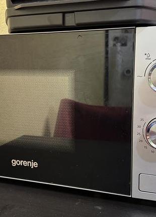 Мікрохвильова піч gorenje окрема механічна сріблясто-чорна