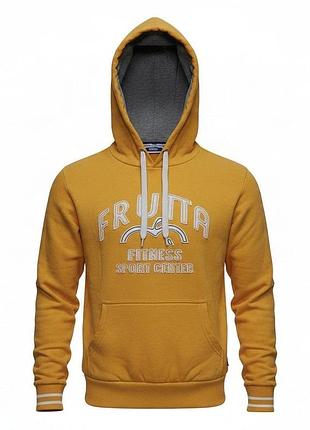 Худи для мальчика frutta на флисе, желтое, 100% хлопок 128-134см(8-9 лет)