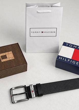 Ремінь для чоловіків tommy hilfiger чорний шкіряний
