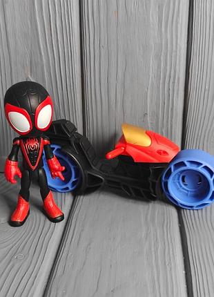 Игровой набор marvel spedey and his amazing friends мотоцикл майлз моралес