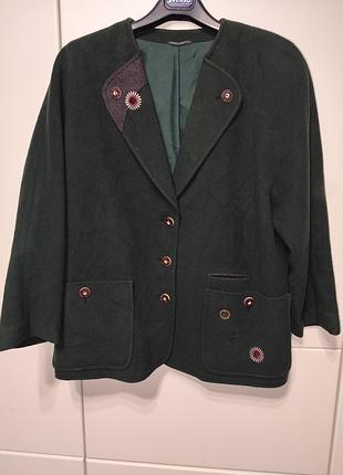 Винтажный австрийский шерстяной жакет salzburger loden look (размер 46/m-l)