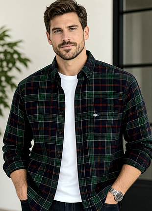 Картата сорочка (в клітинку) fynch-hatton premium supersoft cotton 100% (розмір l, xl)