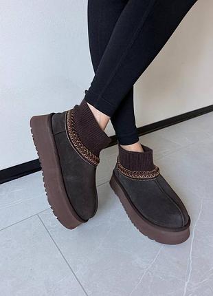 Уггі ugg tazz sock |  chocolate brown premium 6