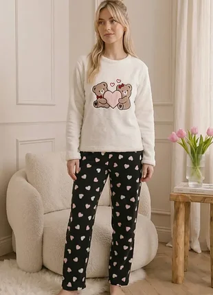 Женская теплая пижама с мишками от siyah i÷nci, размеры m, l, xl