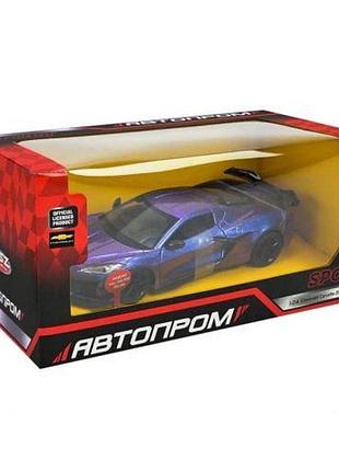 Машина металлическая автопром 1:24 chevrolet corvette c8 z06（2024) на батарейках, звук, свет