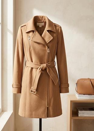 Жіноче напівпальто michael kors, колір camel, розмір 6 (m)