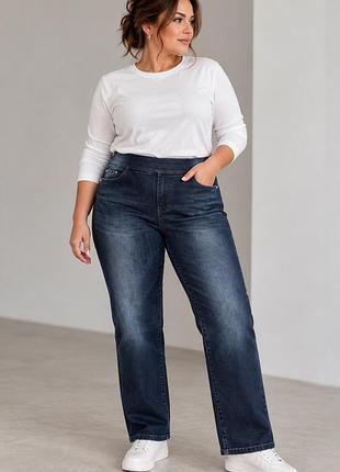 Жіночі джинси denim club, сині, eu 46 / uk 18 / ua 52, на резинці, без блискавки