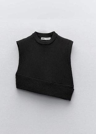 Вязаний трикотажний топ zara