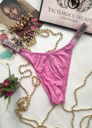 Трусики зі стразами victoria's secret original l 40 42 бразильянки shine
