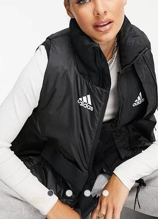 Жіноча жилетка adidas чорна дута на змійці