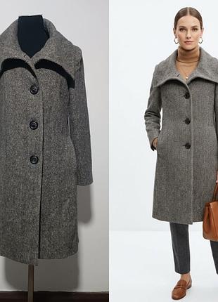 Шерстяное пальто marella (max mara group) / твидовое пальто елочка / размер xs (xs-s) d34/gb8/usa4