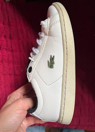 Кеди lacoste білі шкіряні низькі