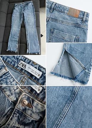 Стильні джинси zara з розрізами знизу, розмір eur 40 (usa 8)