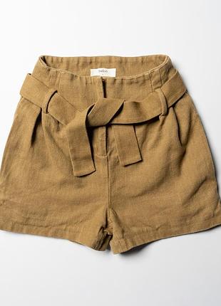 Ba&sh  nyle tan high-waisted shorts with belt [pwh017496]