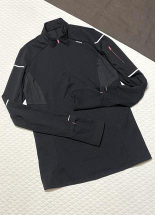 Спортивна кофта kiprun warm light для бігу чорна/рожева 7