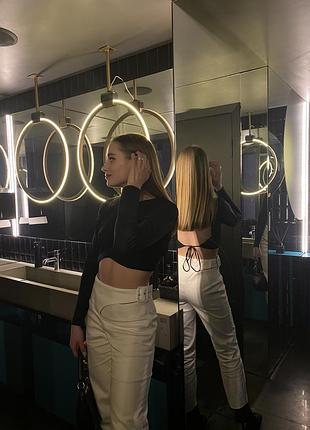 Жіночий топ zara з відкритою спиною, чорний
