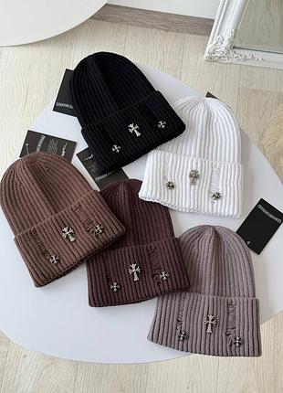 Шапка біні chrome hearts демісезонна