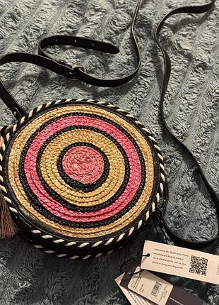 Жіноча сумка rebecca minkoff straw circle crossbody плетена кругла через плече, оригінал