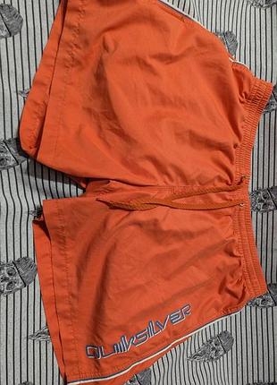 Мужские пляжные шорты quiksilver, оригинальный бренд, оранжевый, размер xl, плавающие шорты.