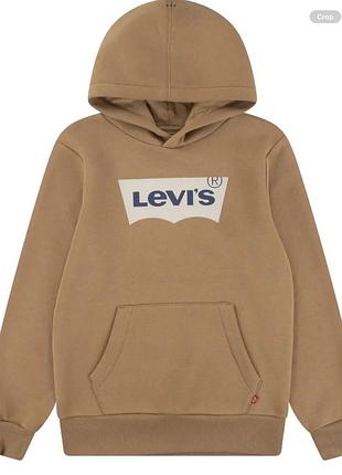 Тепле худі толстовка levi's оригінал на флісі кенгуру кофта з капюшоном на ріст 158