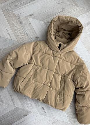 Пуфер для дівчинки zara бежева 134р