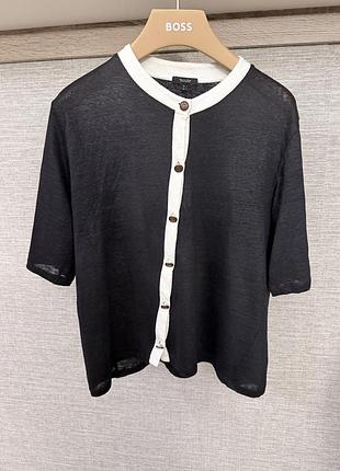 Жіноча кофтинка massimo dutti 100% льон чорний розмір m