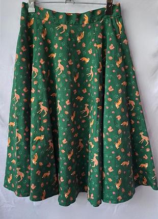 Міді спідниця жіноча topvintage boutique collection shelvia fox зелена