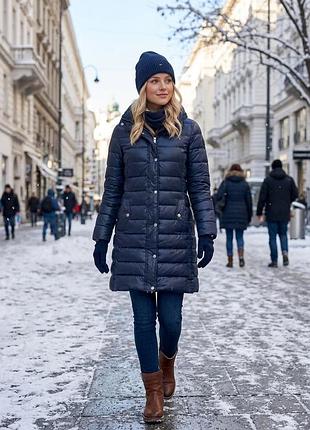 Оригінальний подовжений пуховик / куртка tommy hilfiger (розмір xs)