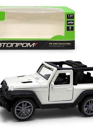 Машина металева "автопром" 1:43 jeep wrangler coupe (білий)