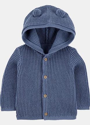 Кардиган carter's синя в'язана з капюшоном