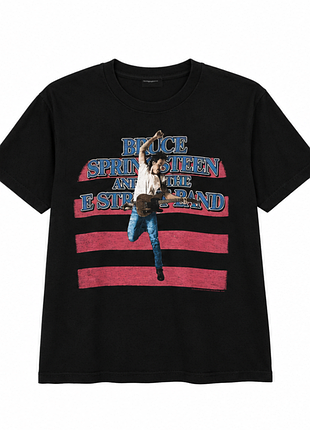 Футболка чорна з принтом bruce springsteen &amp; the e street band born in the u.s.a. tour